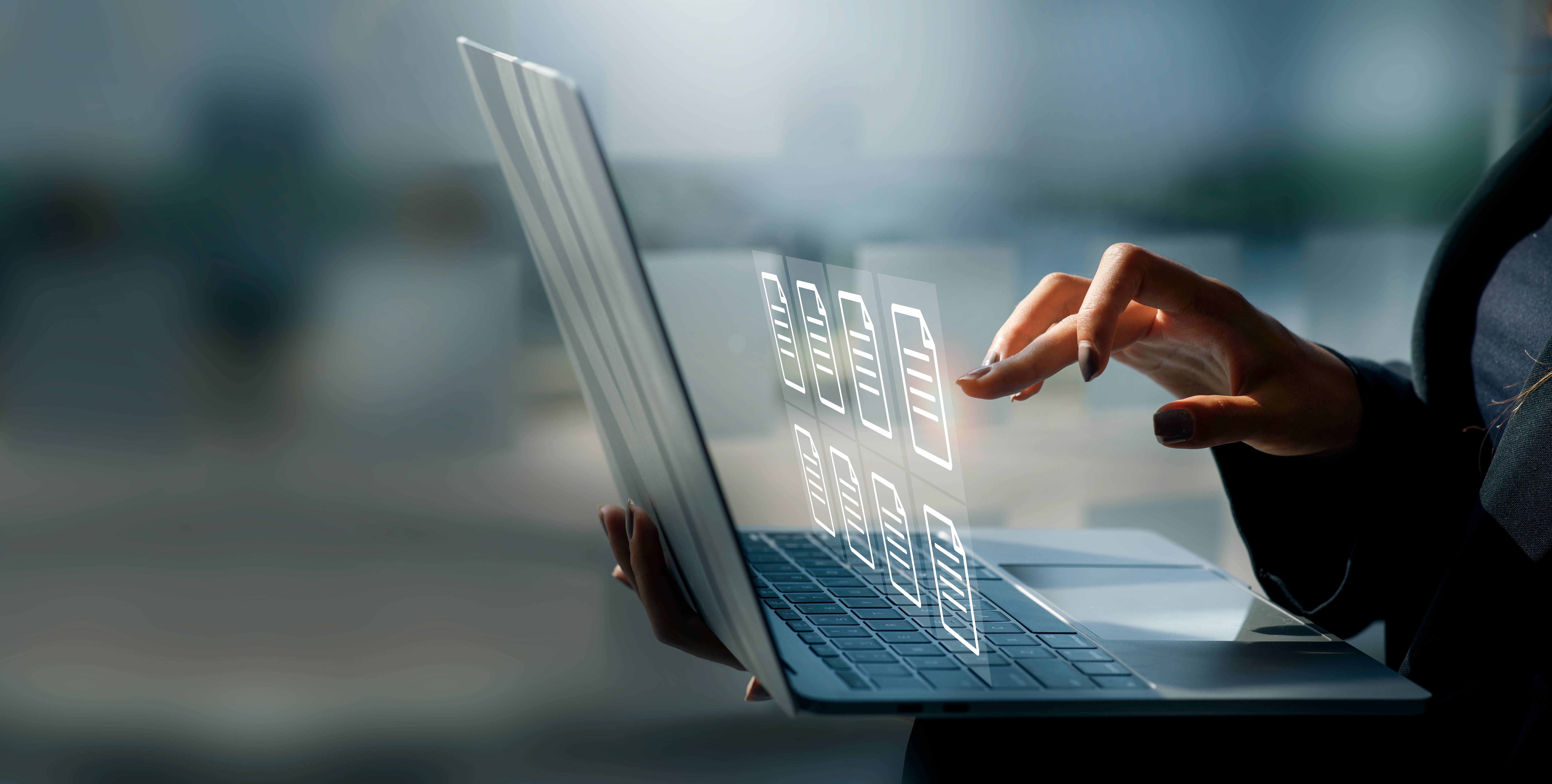 Businesswoman Working On A Laptop
